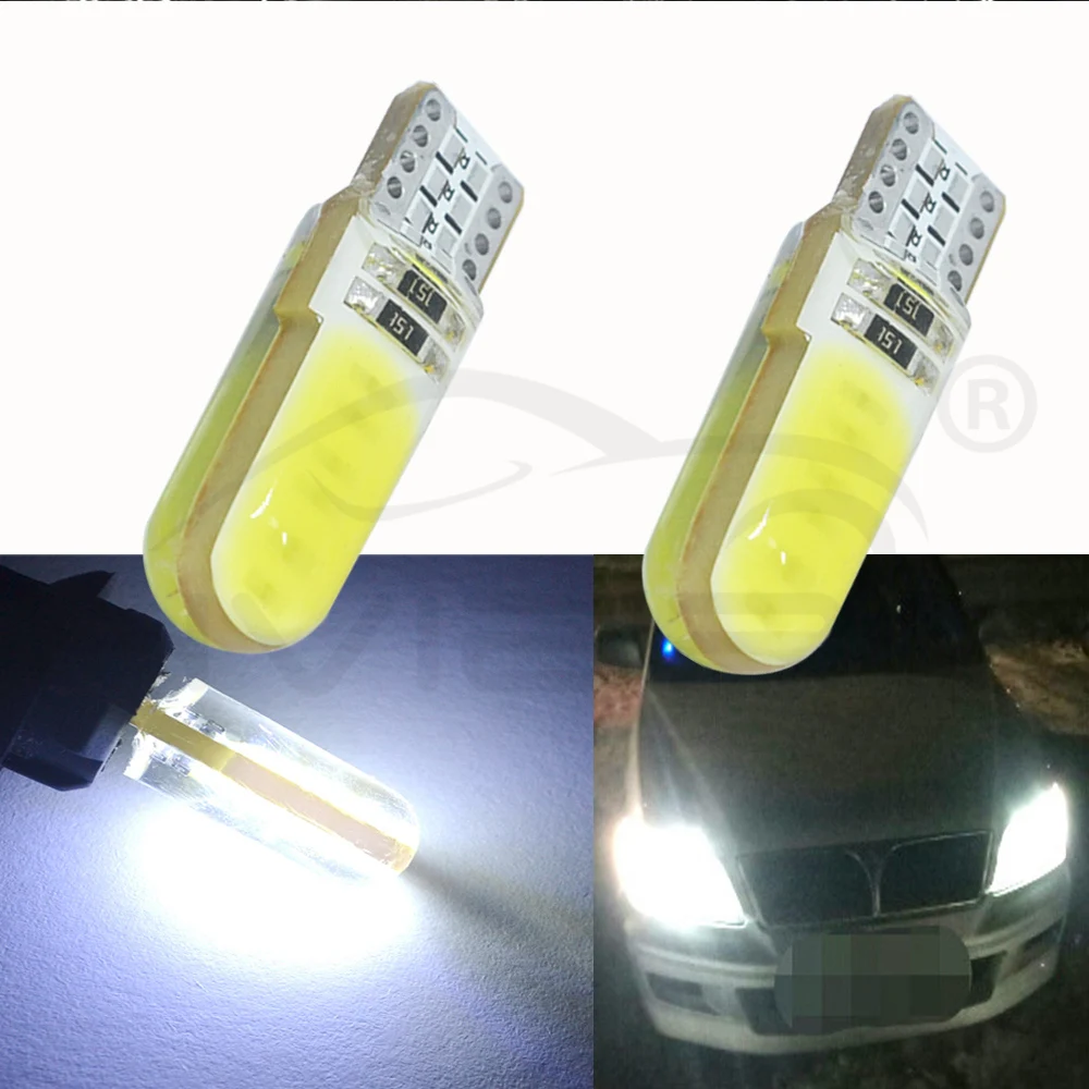 T10 W5W Белый Красный COB LED Silicagel водонепроницаемый 194 147 501 клиновидный светодиодный автомобильный габаритный фонарь для чтения, купольная лампа, автомобильная парковочная лампа, DC 12 В