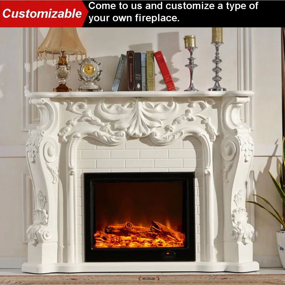 etop Fireplace Mantel with Electric Fireplace Insert Simulate Fire