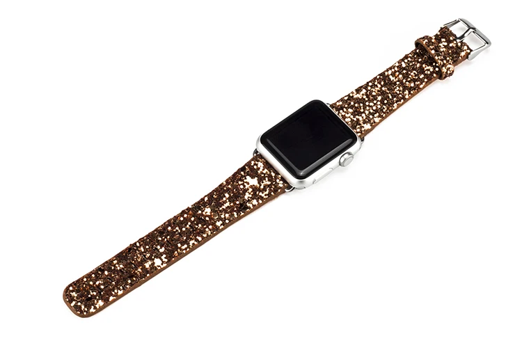 DAHASE Bling Рождественский Блестящий блестящий PU кожаный ремешок для Apple Watch Series 3 2 1 ремень для мм iWatch 38 мм 42 мм Ремешки для наручных часов