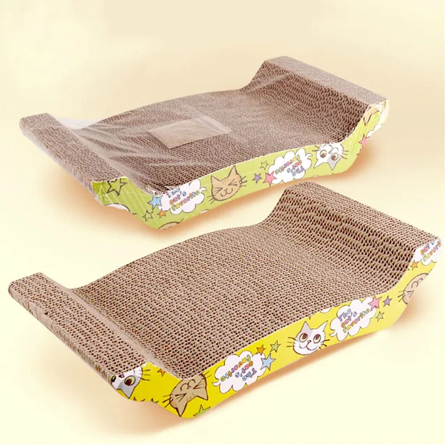 S-shaped Cat Scratch board with Catnip Cat Lounge Handmade Cats Scratcher Scratching Post cat Interactive training Toy For Pet