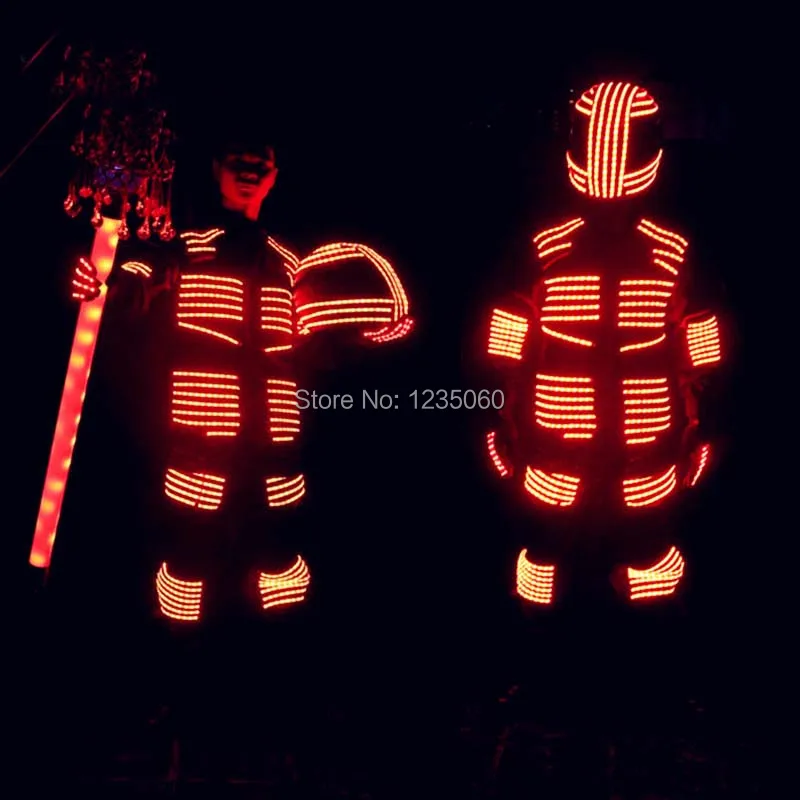 Free-shipping-Creative-Red-Glowing-Robot-Garments-Halloween-LED-Fluorescent-Helmet-Props-Bar-Night-Club-Party