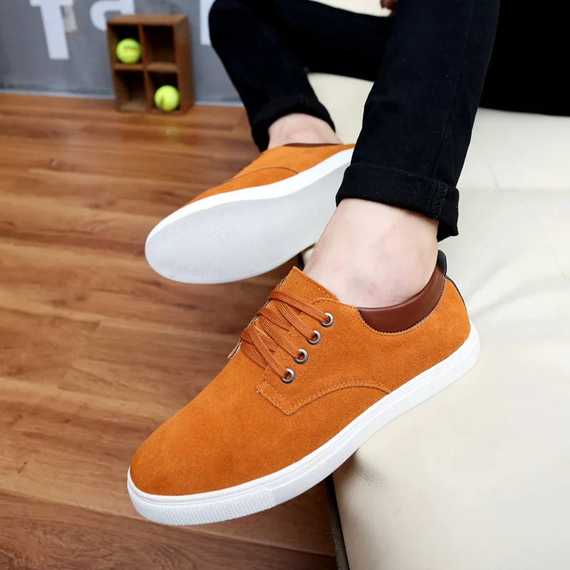 

New Fashion Suede Leather Men Shoes Male Vulcanized Shoes Casual Canvas Shoes Flat Shoes for Men Sneakers Free Shipping