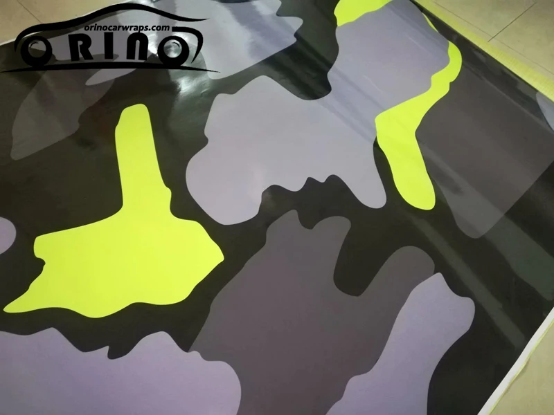 Black Yellow Grey Vinyl Film Wrap-2