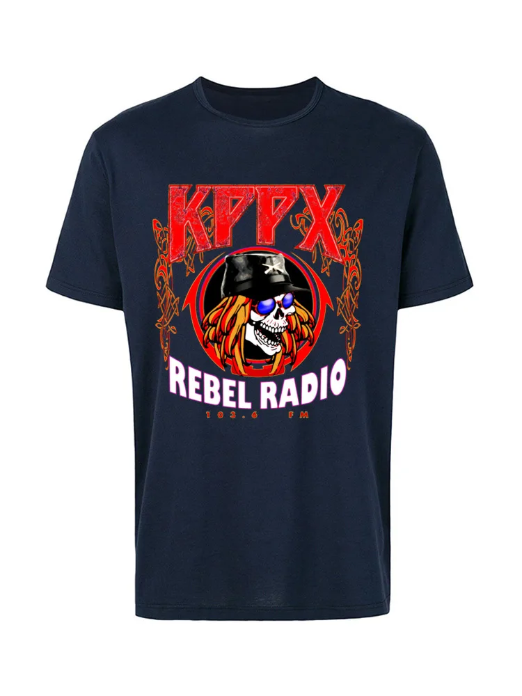 New Coming KPPX radio 3522 Custom T Shirts Crewneck 100% Cotton Fabric Man Tops Shirts Short Sleeve Summer/Autumn Custom T-Shirt KPPX radio 3522 navy
