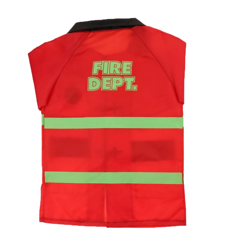 2 Sets Children Fire Chief & Police Man Role Play Costume Halloween Cosplay Set Polyester fabric waterproof materials 