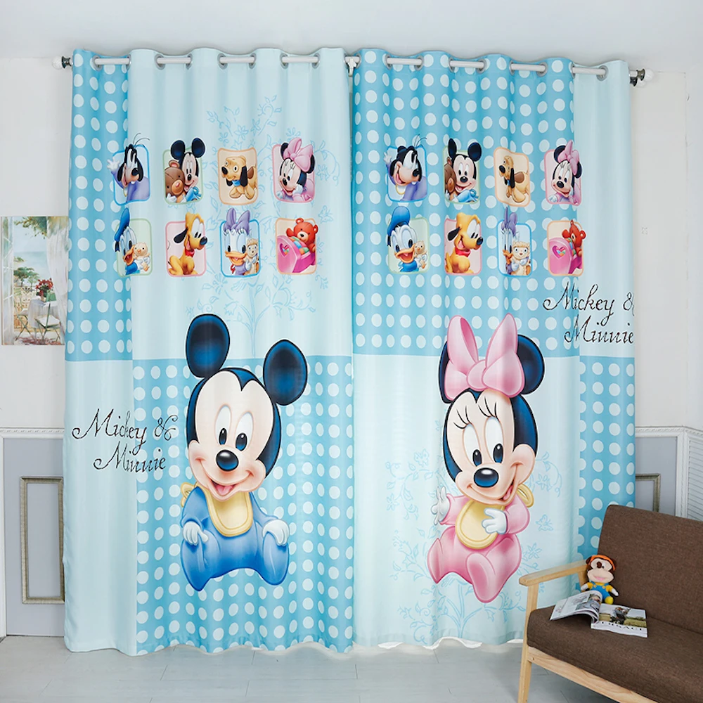 

Custom Made 2x Grommet Drapery Curtain Nursery Kid Children Room Window Dressing Tulle 200 x 260cm Cartoon Duck Puppy Mice Blue