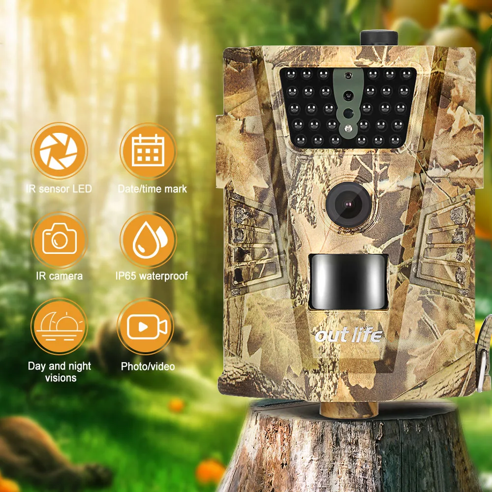Outlife 1080P Trail Camera Hunting Video Camera Trap 12MP 30pcs Infra