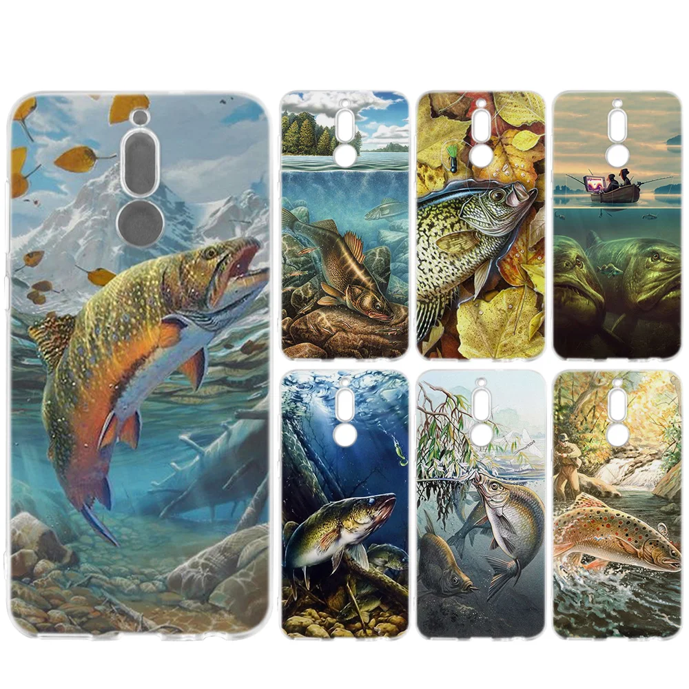 

Fishing Gear Fish Patterned Rubber Cover Case Shell for Huawei P30 P20 P10 P9 Lite Pro 2017 2019 Nova 5 5i 5Pro P20Lite P20Pro