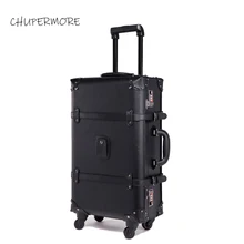 Стильный кожаный текстуры Классический идеальный для женщин 22/24 дюймов Размеры сумки на колёсиках и Спиннер бренд чемодан