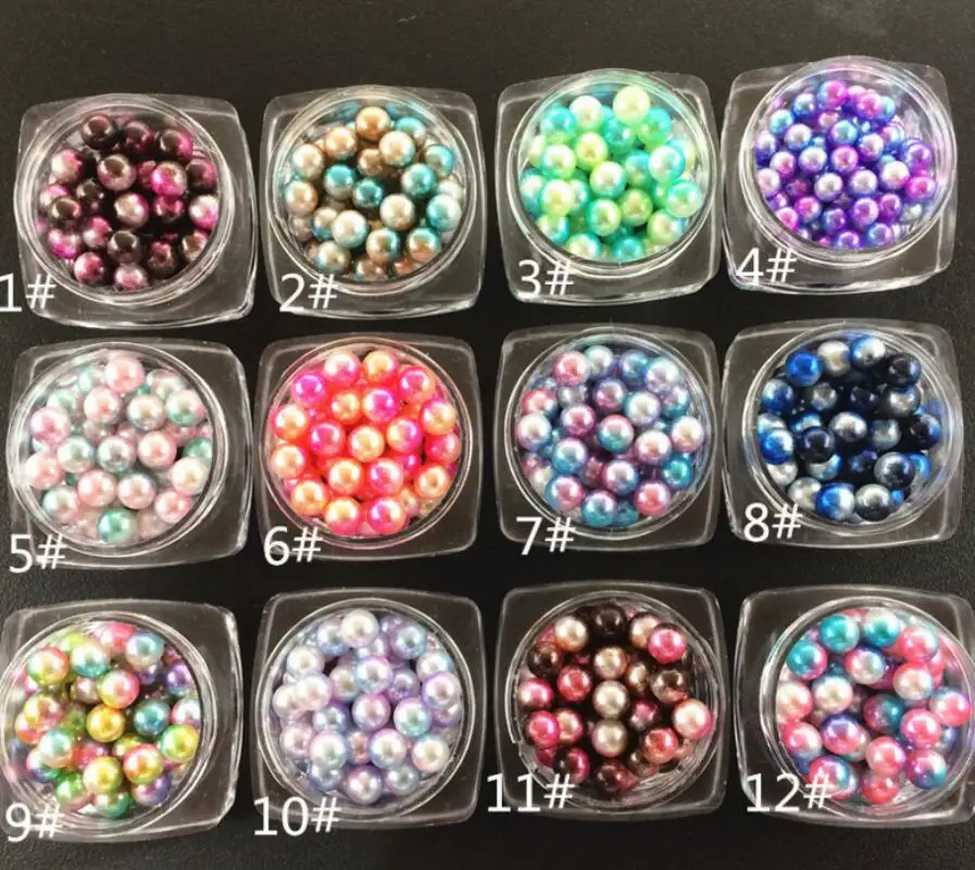 2000pcs 3mm Symphony Multicolors Pearls Beads For Jewelry Epoxy Resin Fillers DIY Making Nail