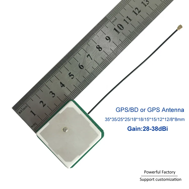 GPS GLONASS Ceramic Patch Antenna 38dBi 1575.42Mhz Active IPEX 35*35mm 1pcs
