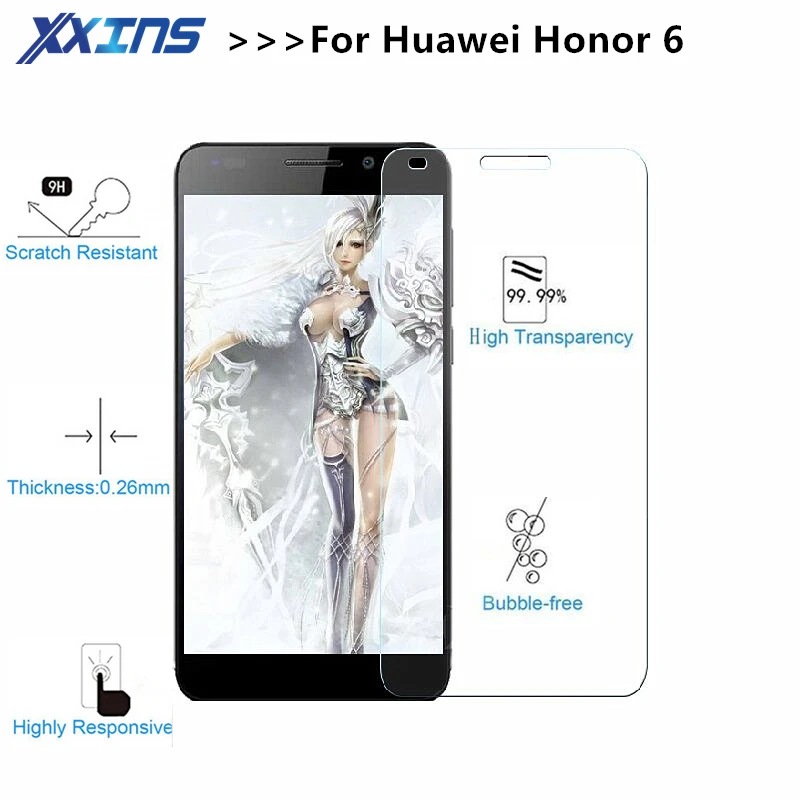 Tempered Glass For Huawei honor 6 Screen protective cover smartphone toughened case 9H on crystals thin clear Transparent | Мобильные