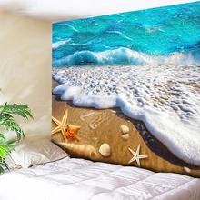 Большой Настенный психоделический гобелен настенный подвесной Синий Очаровательный морской волны полиэфирная ткань с принтом пляжное полотенце домашний декор для постельных принадлежностей