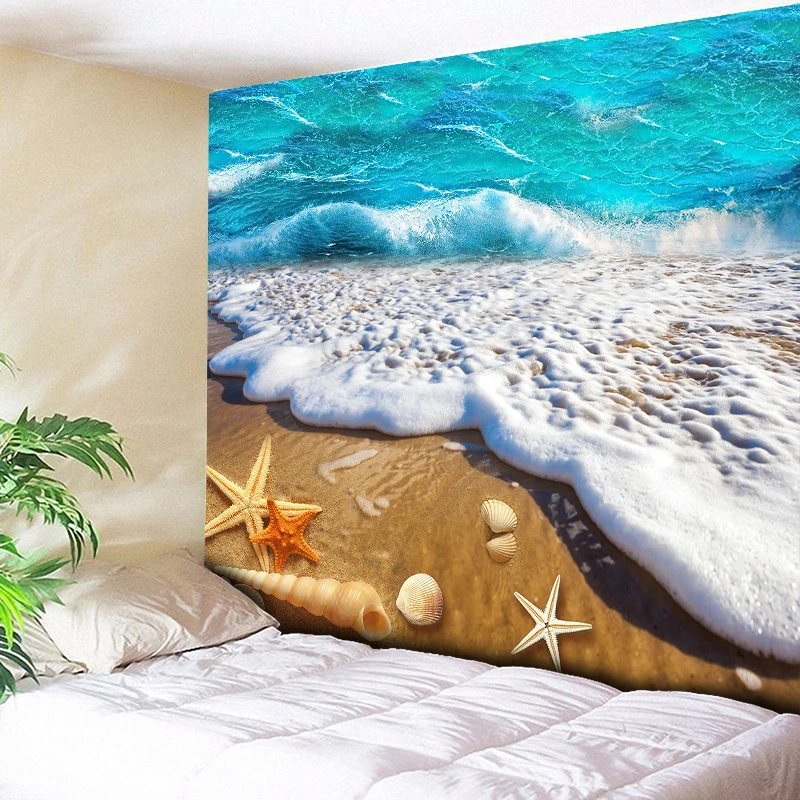 Large Wall Tapestry Psychedelic Wall Hanging Blue Charming Sea Tide ...