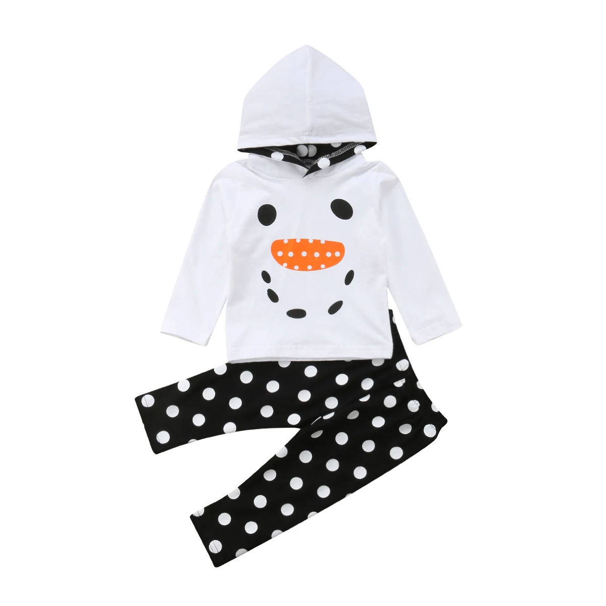 

Kids Christmas Snowman Clothes Sets Baby Girls Boy Autumn Winter Hooded Sweatshirt Tracksuit Set 2Pcs Clothing Sets