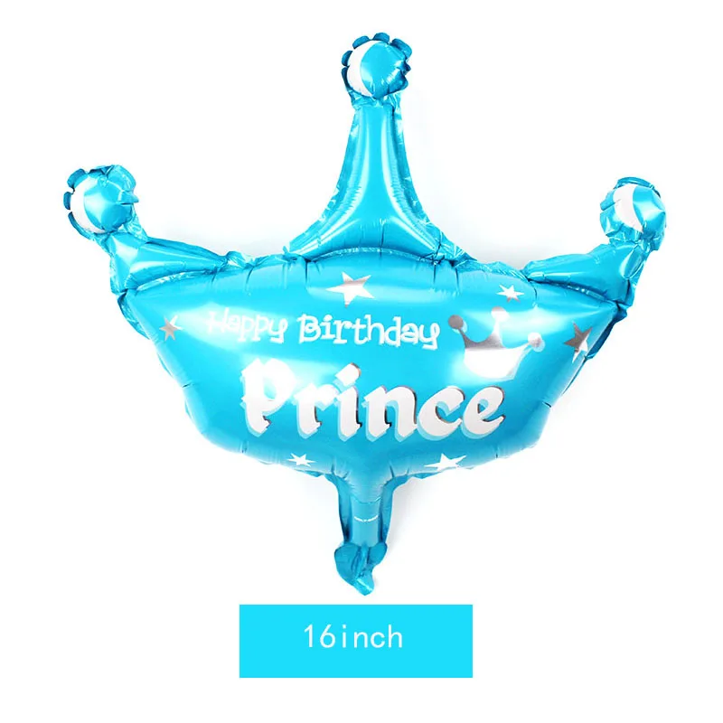 1 шт. на широкую ногу 39 дюймов Золотая Корона Фольга воздушные шары «Prince» и «Princess Baby Shower 20 1st на день рождения coroa вечерние украшения для взрослых globos - Цвет: mini blue crown