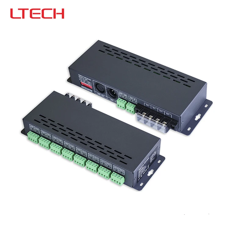 

LT-880-350 DMX-PWM CV Led Decoder;DC12-48V input;350ma*16CH output for single color/bi-color/rgb led strip lights