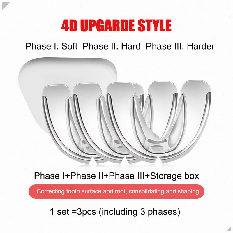 3pcs set Dental Tooth Orthodontic Appliance Trainer for Alignment Braces 3 Phases Teeth Trainer for Adults 2