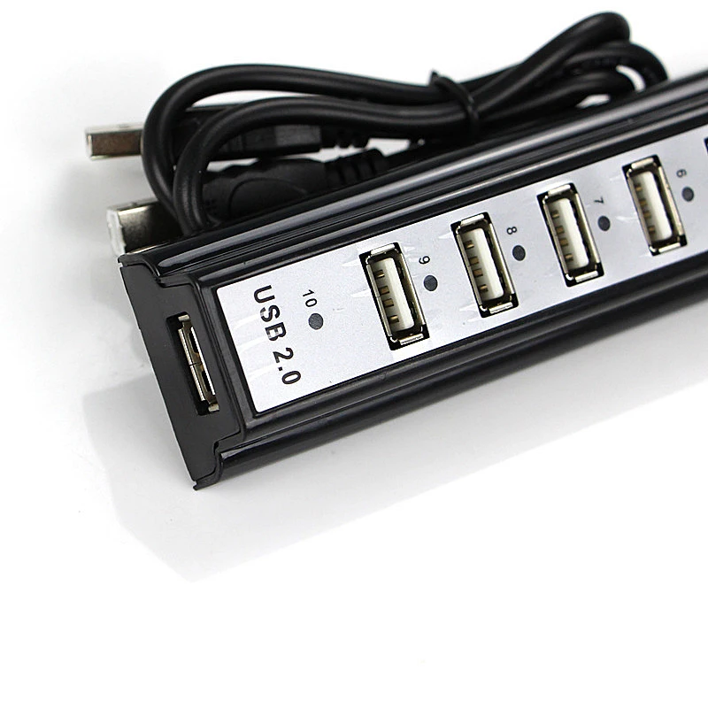 Горячие разделители USB 2 0 10 портов Высокая скорость 480 Мбит/с Usb2.0 с адаптером