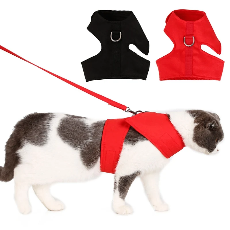 

Pet Cat Dog Adjustable Nylon Harnesses Anti-straying Collar Pet Harness Leash Set Pet Travel Escape Proof Cat Vest Harnesse