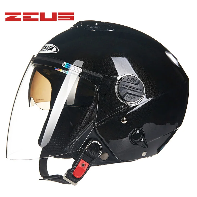 Подлинный мотоциклетный шлем ZEUS для мужчин и женщин с двойными линзами, велосипедный скутер, летний зимний шлем, шлемы для мотоциклистов - Цвет: 3