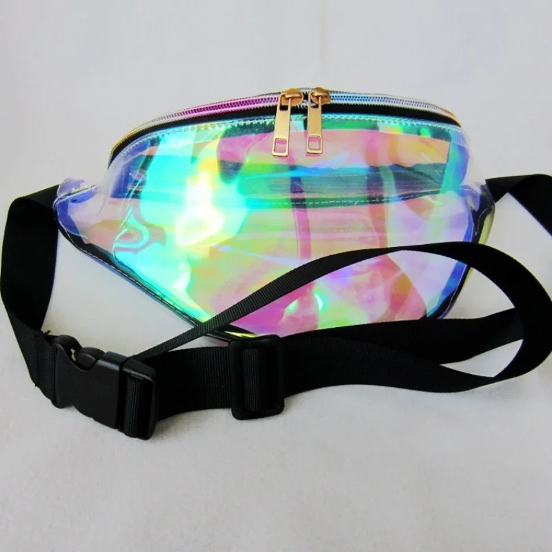 

Punk Reflective Laser Fanny Pack Translucent PVC Waist Bag Women Hologram Belt Bag Holographic Bum Banana Bag Transparent Purse