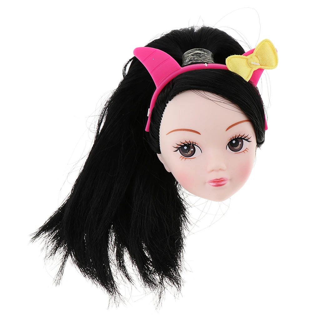 1/6 BJD кукла макияж голова Лепка с черным конским хвостом для Синьи часть тела