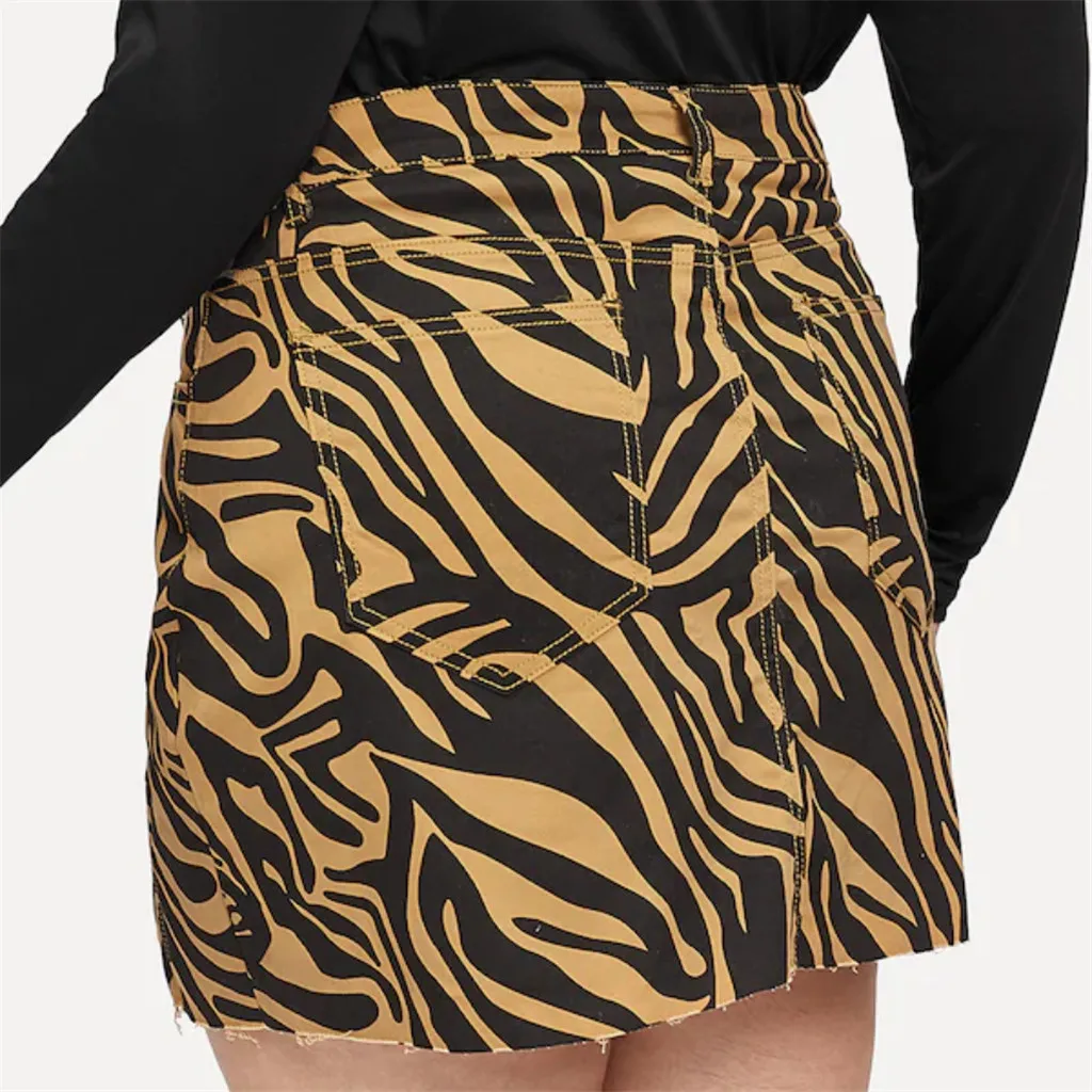 Feitong Short Sexy Women's Skirts Autumn and Winter Large Size Bodycon Skirt Female Slim Leopard Snake Pocket Skirt Jupe Femme