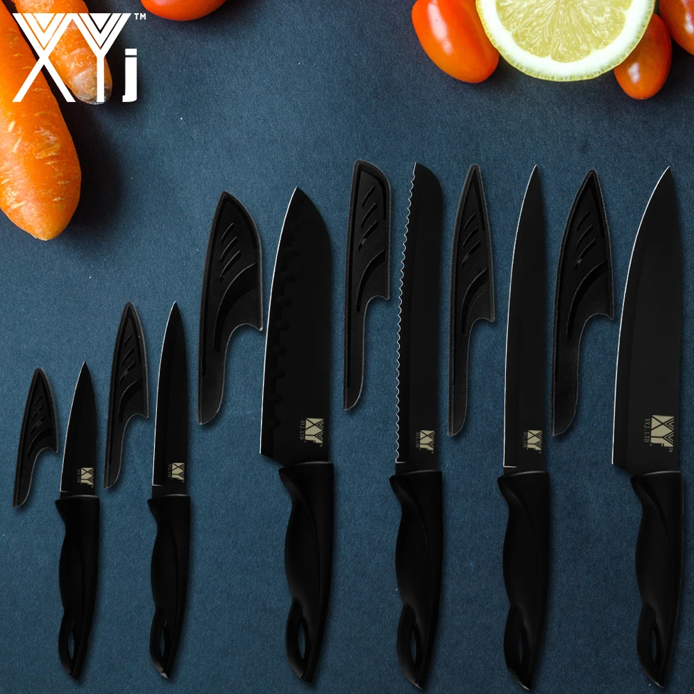 XYj Набор ножей шеф повара 6 кухонных из нержавеющей стали нож для нарезки мяса