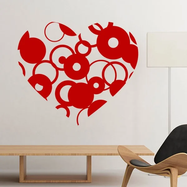 Valentine’s Day Heart Shaped Circles Illustration Pattern Removable