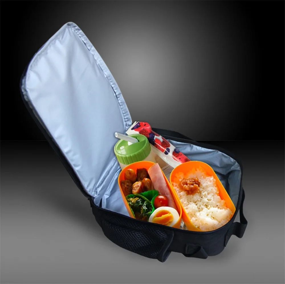 THIKIN 3D джинсовая кошка узор Термосумка для еды портативный для пикника для женщин Изолированная коробка для хранения еды мужская сумка Ланч-бокс сумка