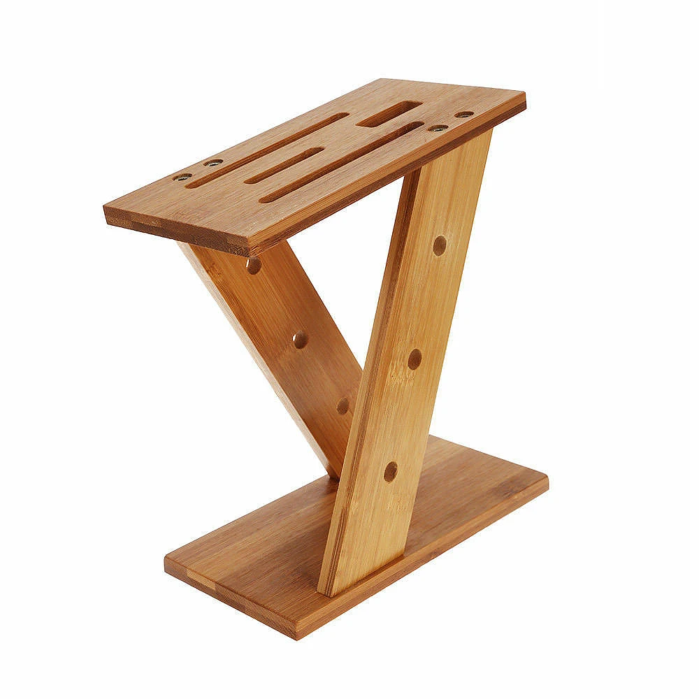 

ABFP Modern Kitchen Bamboo Tool Holder Knife Rack Portable Creative Z Shape Knives Storage Rack Tool Wood Knife Stand Blocks