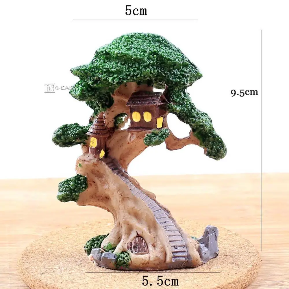 Мини-пень дерева полые модели Фигурки микро Сказочный Сад, миниатюра/суккуленты/кукольный дом фигурка украшения аквариума - Цвет: 9.5cm tree