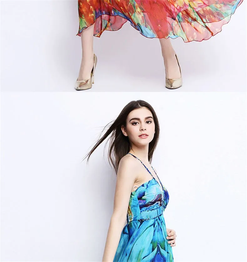 Dollar Sun Vestido Flower de Imprimir Floral grátis United Vestido USD mulheres Pura States Mulheres Frete Dress Beach Boho 2017 das Verão Long Estilo de Deniz Princess Nazan Elegante Holiday Seda 8 Dollar Sun Vestido Flower 8