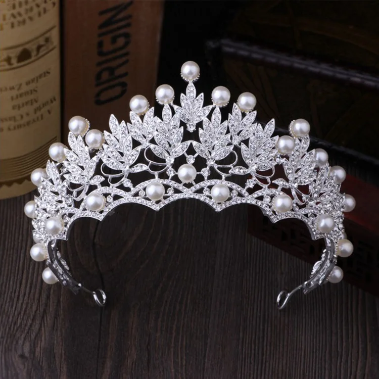 Jewelry Sets Bride Crystal Pearl Costume Jewelry Sets Necklace Earrings Tiara