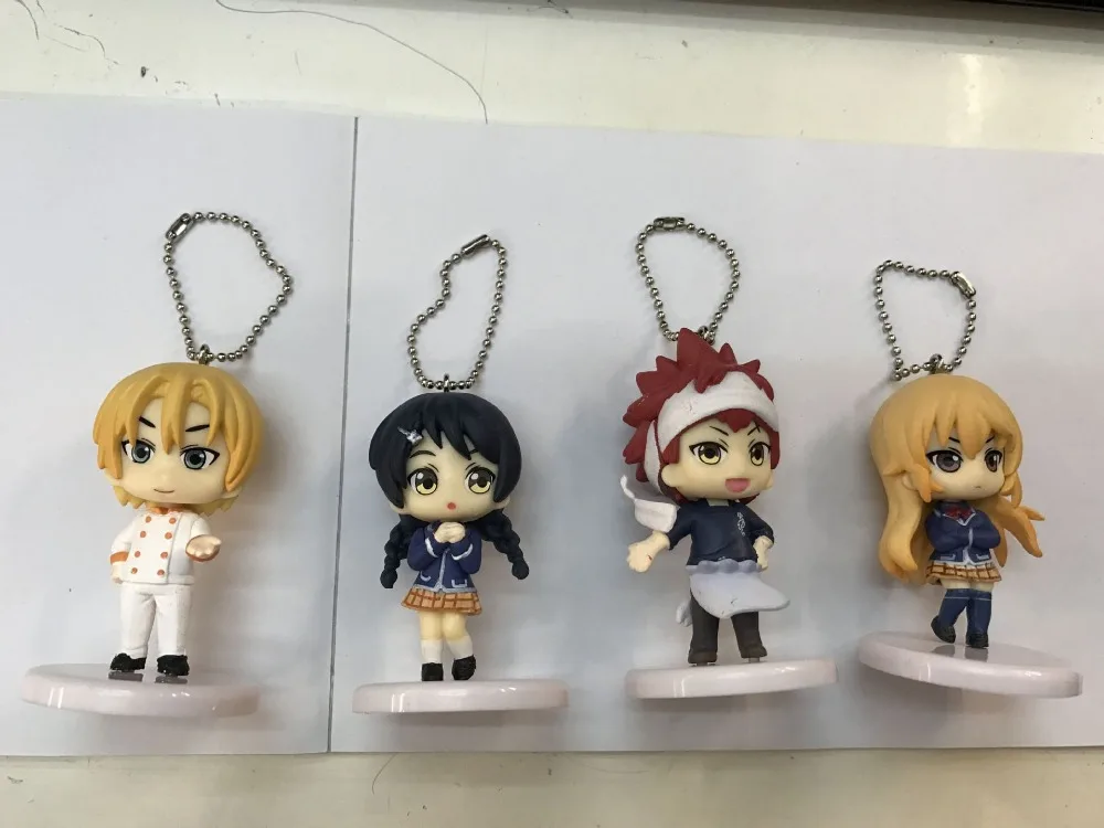 

6CM 4pcs/lot PVC Japanese anime figure Q version Shokugeki no Soma Yukihira souma action figure set