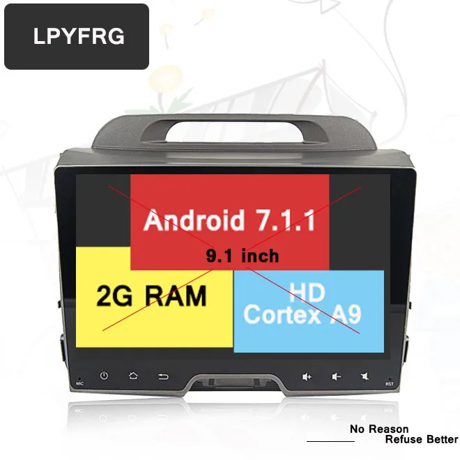 Perfect Car DVD player Gps Android 9.0 for KIA Sportage R / Sportage 2010 2014 2011 2012 2013 2015 Radio RDS WIFI Bluetooth 10.1" 2 DIN 0