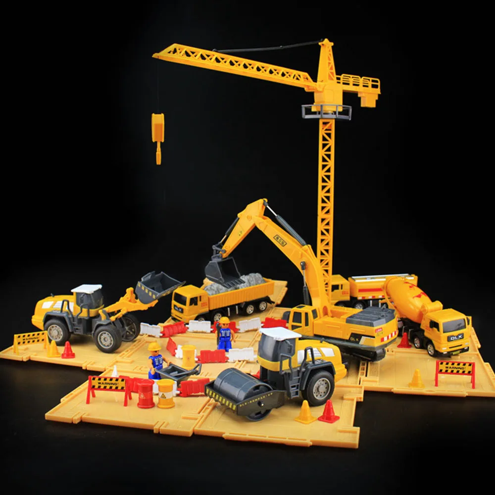 

1 Set Baby Toys Diecast Construction Vehicle Excavator Truck Simulation Model Pull Back Force Toy Children Birthday Xmas Gifts
