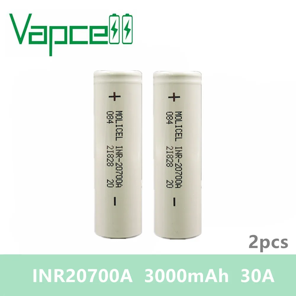 Аккумулятор Vapcell INR 20700 2 шт. перезаряжаемая батарея высокой энергии 3 7 В для вейпа