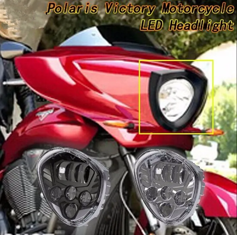 Motorcycle 40W Cree LED Headlight lamps Black For Victory cross-country HOT z.Bjpg