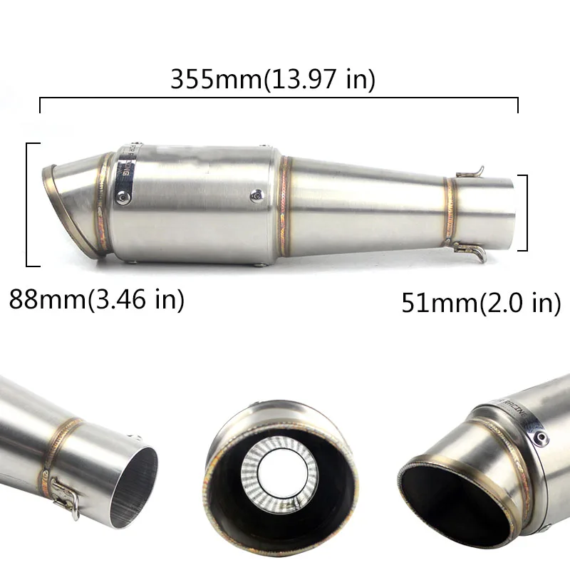 51 мм мотоциклетная выхлопная труба универсальный глушитель AR лазерный выхлоп с db killer для Honda cb650f yamaha xmax 300 suzuki gsr 600