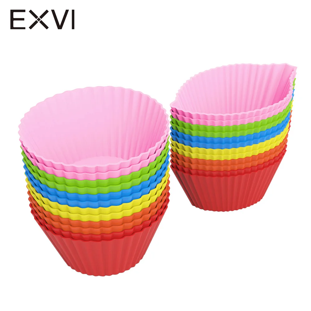 EXVI 24Pcs Colorful Silicone Cake Cups Leaf Shaped Chocolate Soap