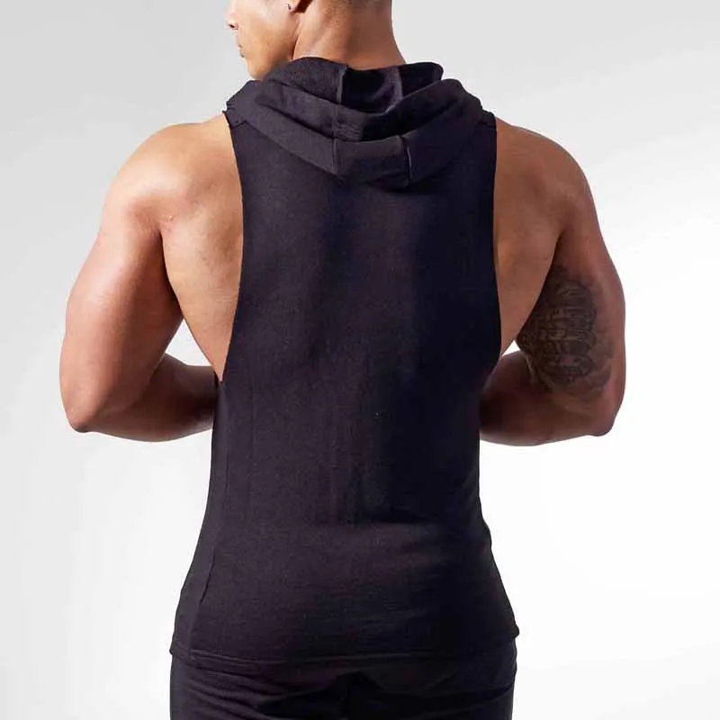 Mens-Gym-Drop-Arm-Sleeveless-Hoodie