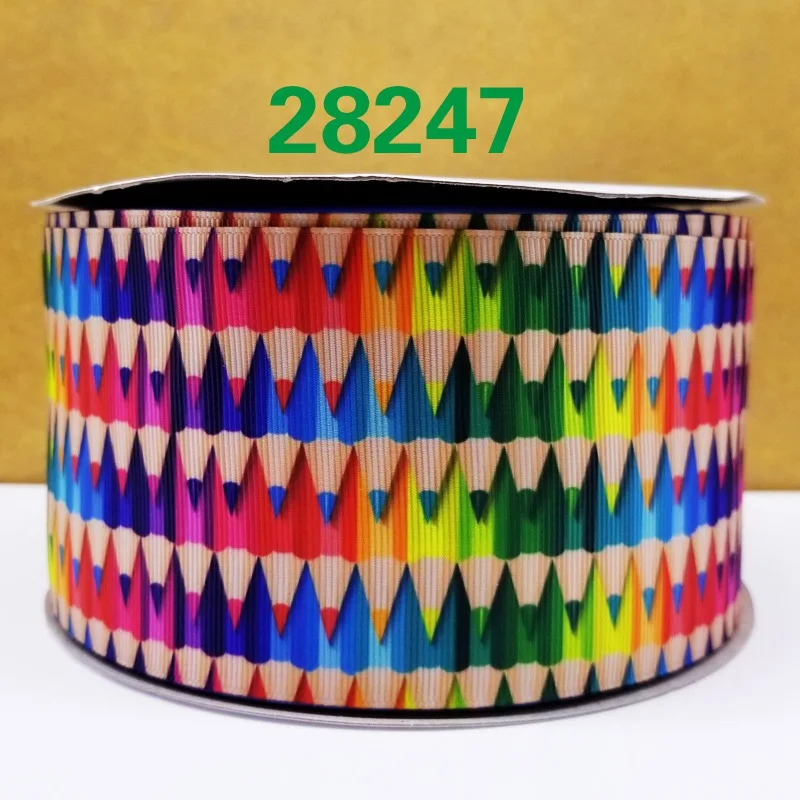 50 ярдов мультфильм напечатанный grosgrain ленты 28445 - Цвет: 28247