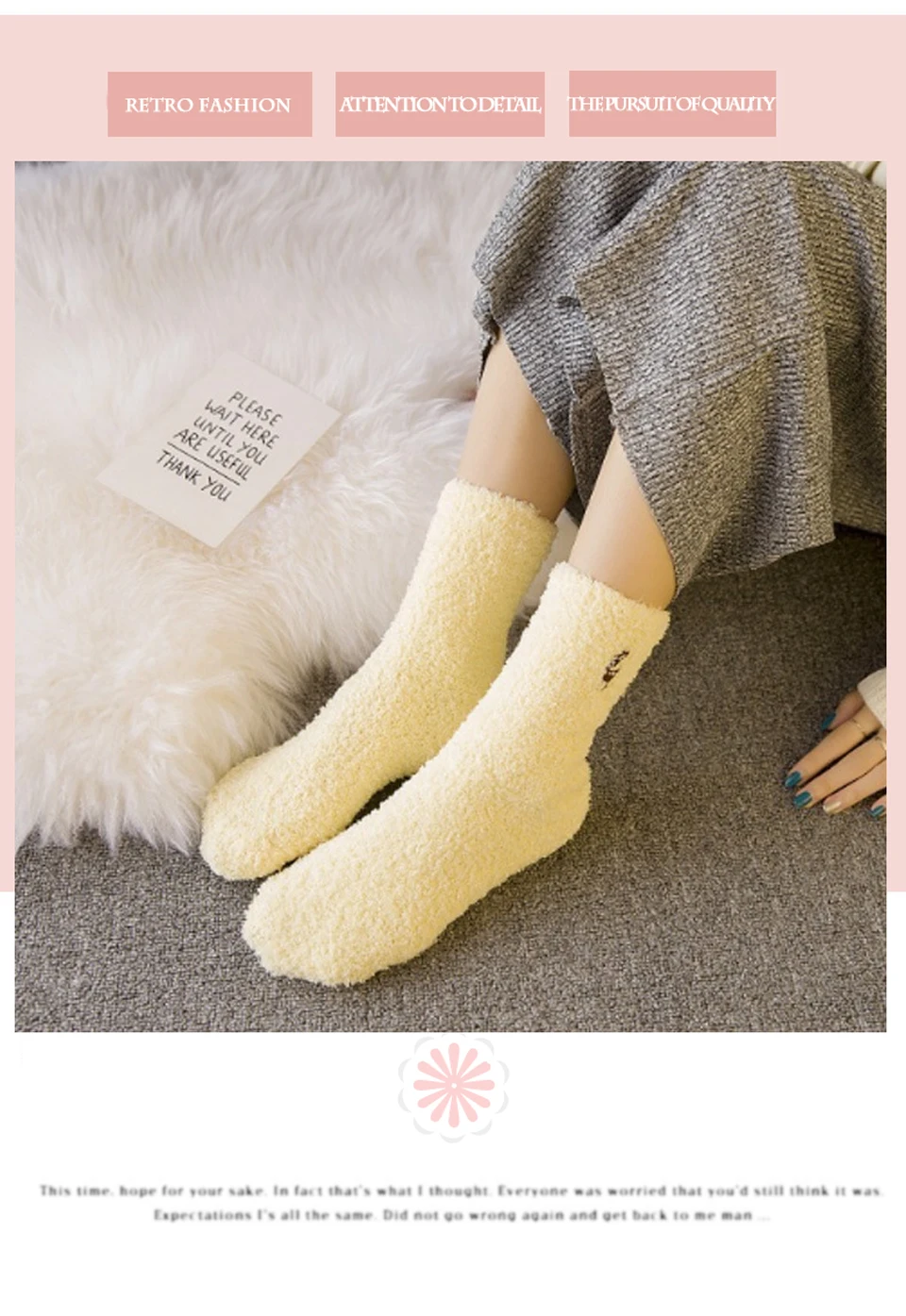 Autumn And Winter Wholesale Casual Cartoon Animal Elk Embroidery Plus Velvet Thick Coral Floor In The Tube Socks Home Ladies (10)