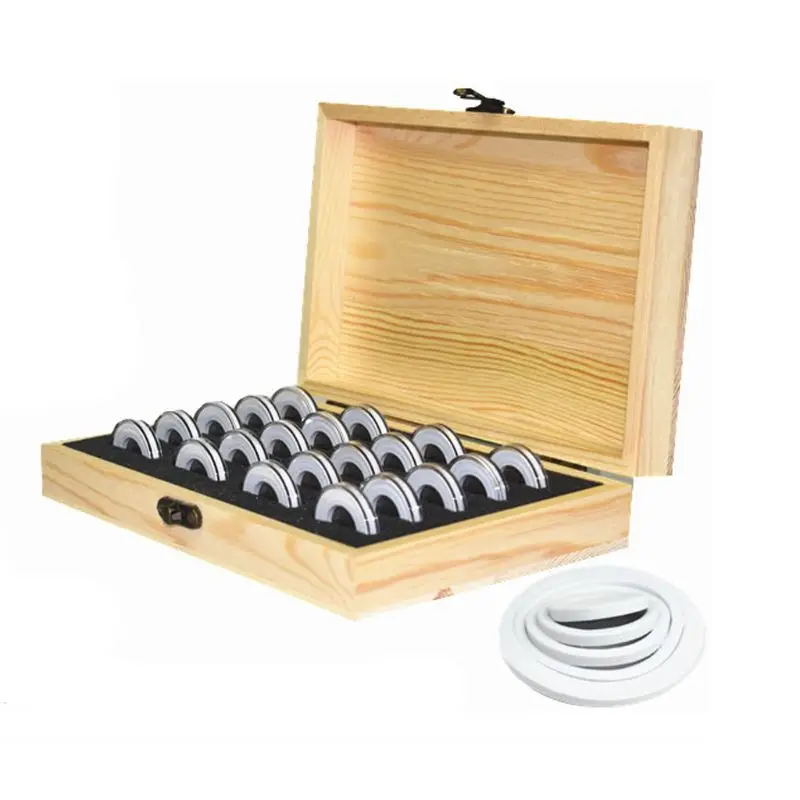

20pc 18/21/25/27/30mm Suitable Coins Wooden Storage Box 20 Grids Commemorative Coin Cover Protector Holder Storage Box
