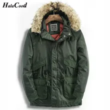 Военная ветровка, Зимняя Мужская парка, мужские куртки, пальто, теплый воротник из искусственного меха с капюшоном, армейское Зеленое Длинное Пальто, плотное