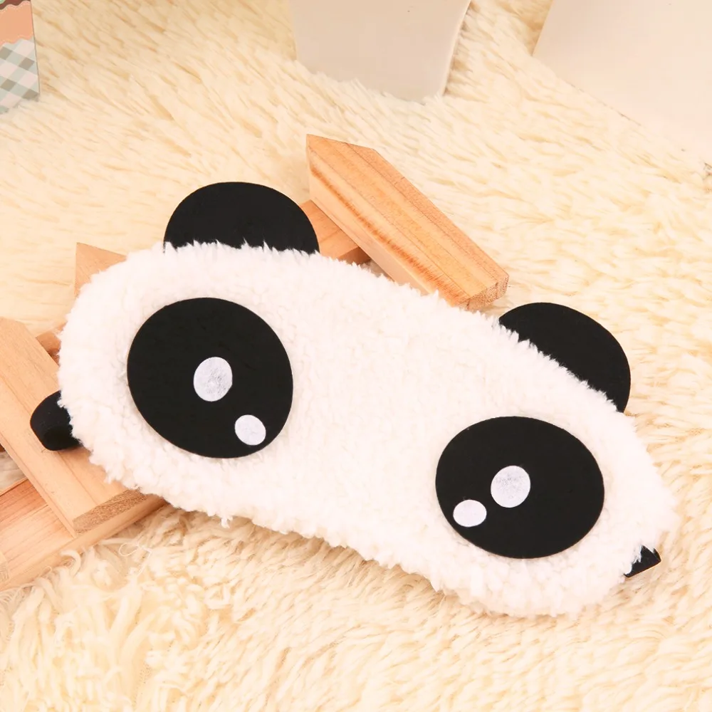 Cute Panda Sleeping Eye Mask Face Mask Blindfold Eyeshade 4 patterns Eyemask White Cotton + rubber band 2017 Hot Sale