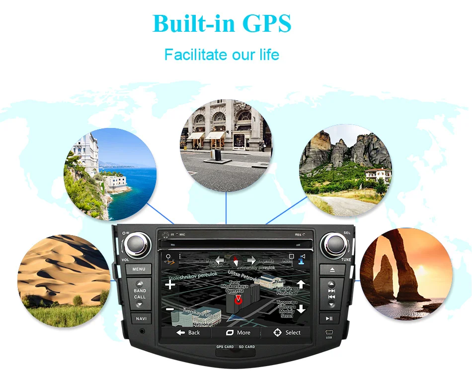 Discount Eunavi 2 Din 7 Inch Car DVD Player For TOYOTA RAV4 2006 2007 2008 2009 2010 2011 With GPS Navigation BT Radio FM/AM RDS Maps DVR 7