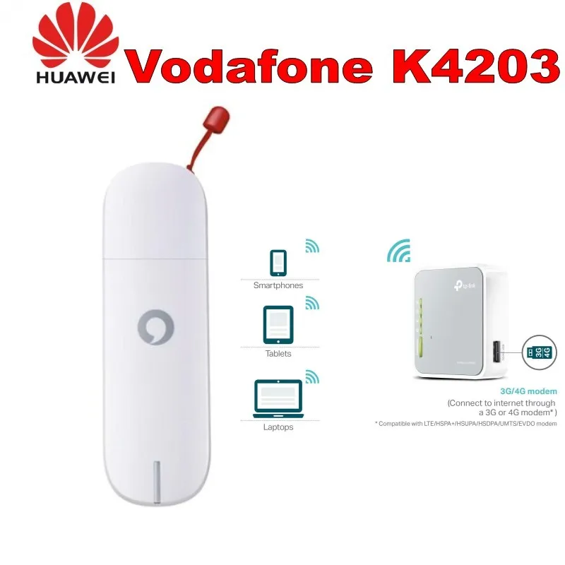 Vodafone 3G USB Huawei K4203 Мобильный широкополосный модем ключ + TP Link TL MR3020 150 Мбит/с 1 порт